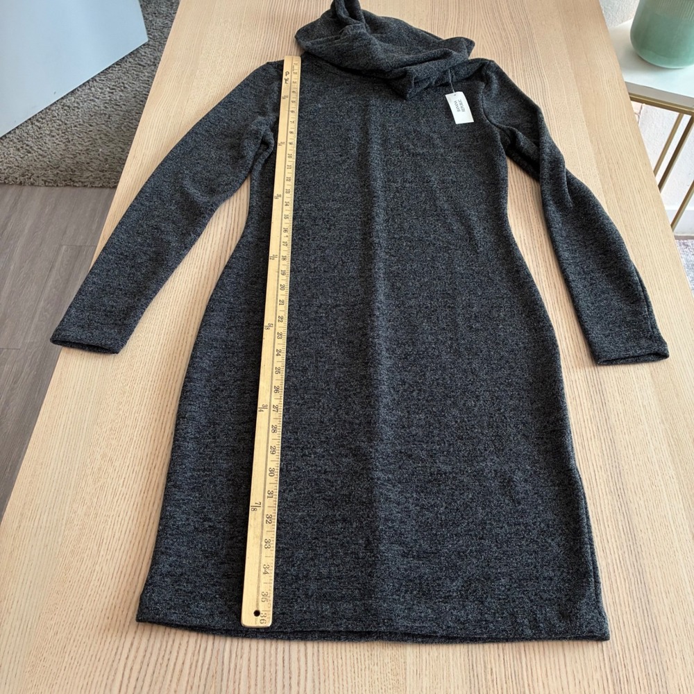 Banana Republic NWT Sweater Dress Womens XS Gray Cowl Neck Long Sleeve Knit Mini - Picture 8 of 9